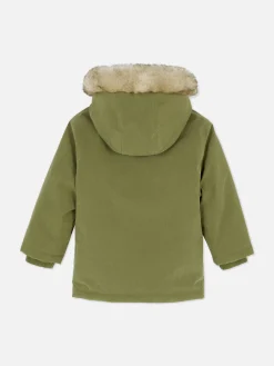 Parka Met Capuchon Met Imitatiebontrand