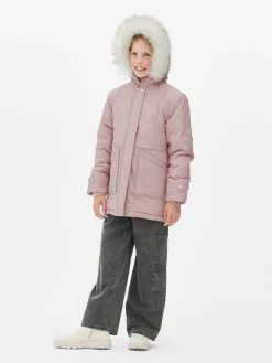 Parka Met Capuchon Met Imitatiebontrand