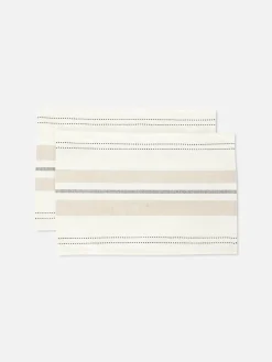Placemats Van Gestreepte Stof, Set Van 2