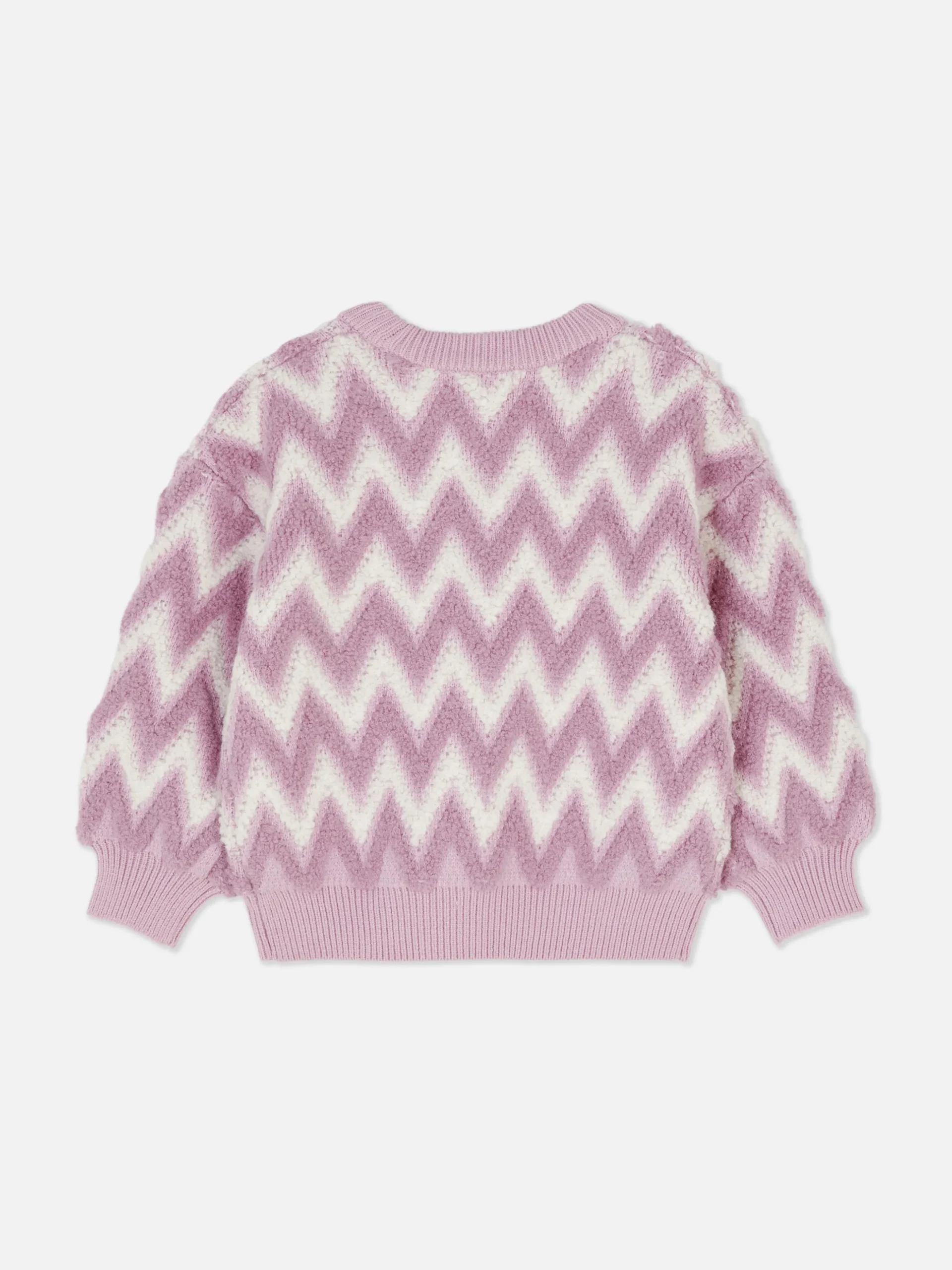Pluizige Gebreide Trui Met Zigzagpatroon