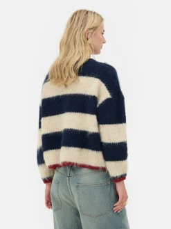 Pluizige Gebreide Trui Met Strepen Rita Ora