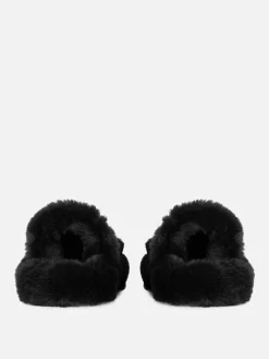 Pluizige Pantoffels Met Dubbele Bandjes