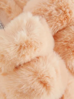 Pluizige Pantoffels Met Dubbele Bandjes