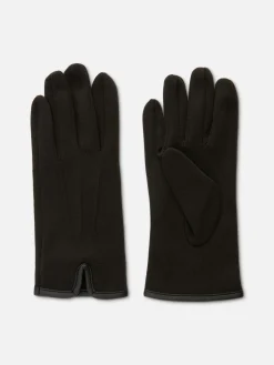 Ponte-gebreide Handschoenen Imitatieleren Afwerking