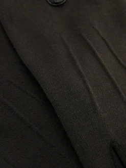 Ponte-gebreide Handschoenen Imitatieleren Afwerking