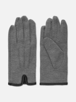 Ponte-gebreide Handschoenen Imitatieleren Afwerking
