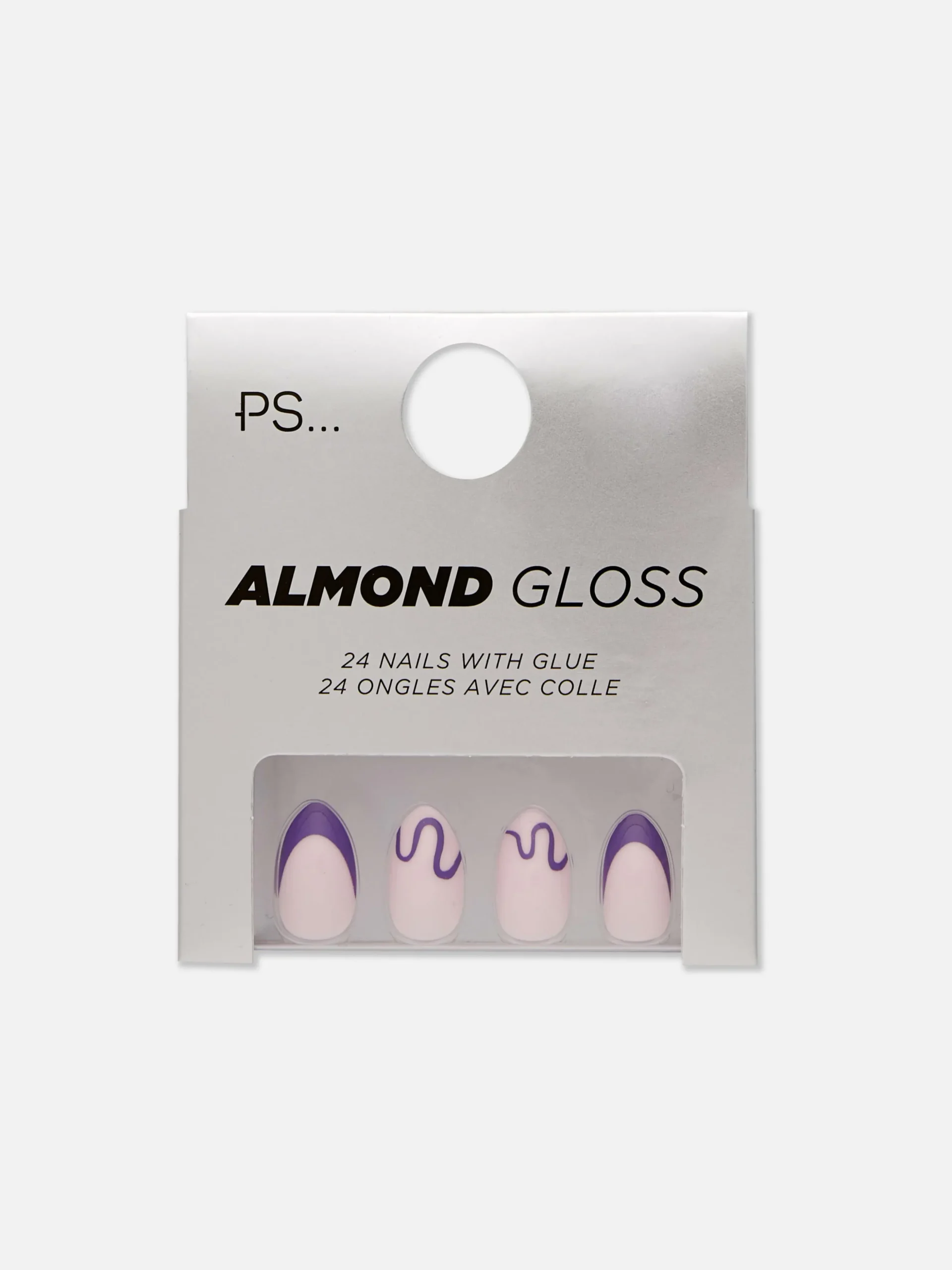 PS... Amandelvormige Glanzende Kunstnagels Met Swirl