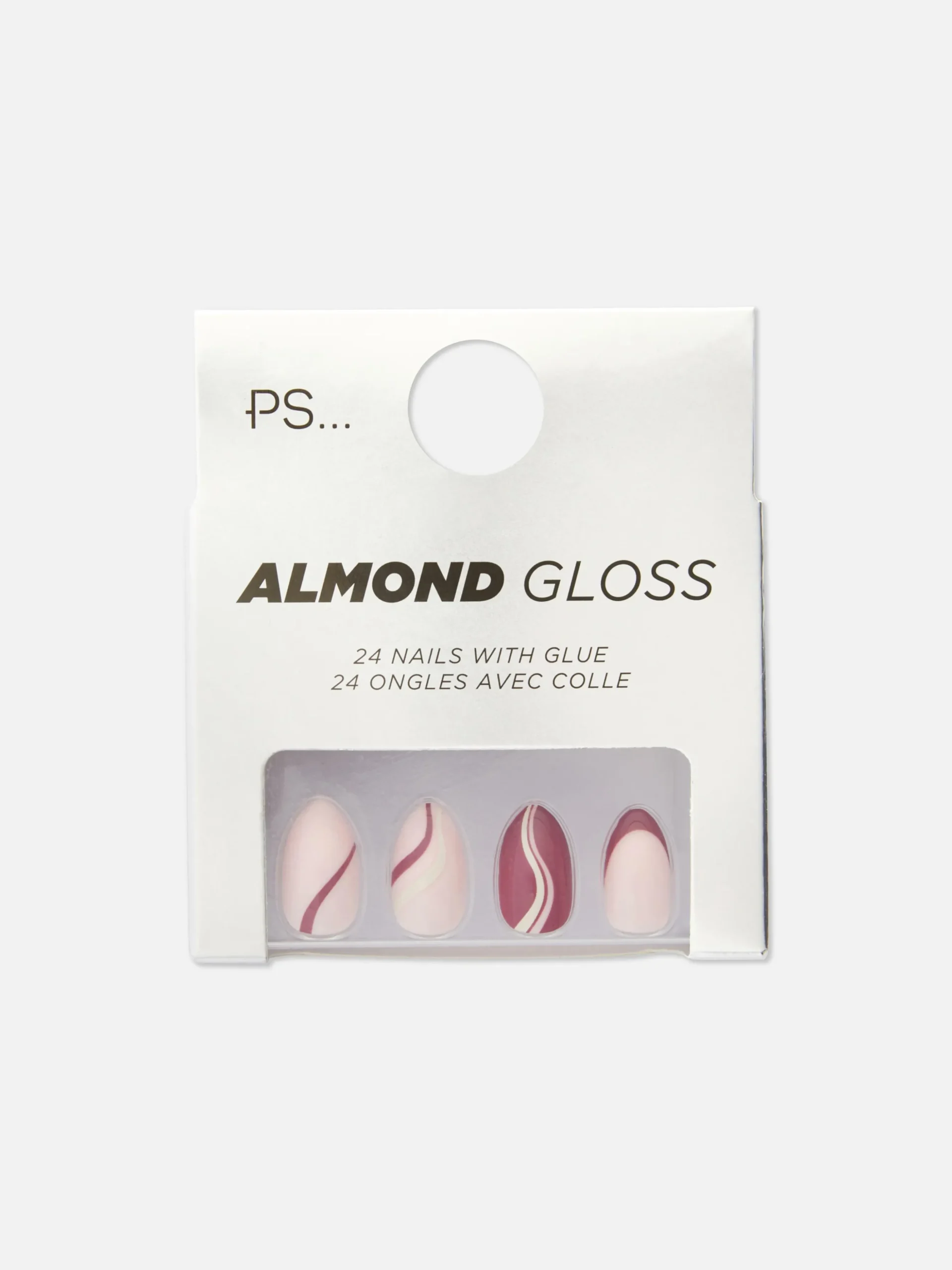 PS... Amandelvormige Glanzende Kunstnagels Met Swirl