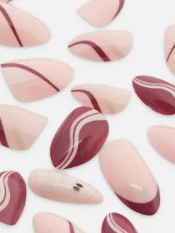 PS... Amandelvormige Glanzende Kunstnagels Met Swirl