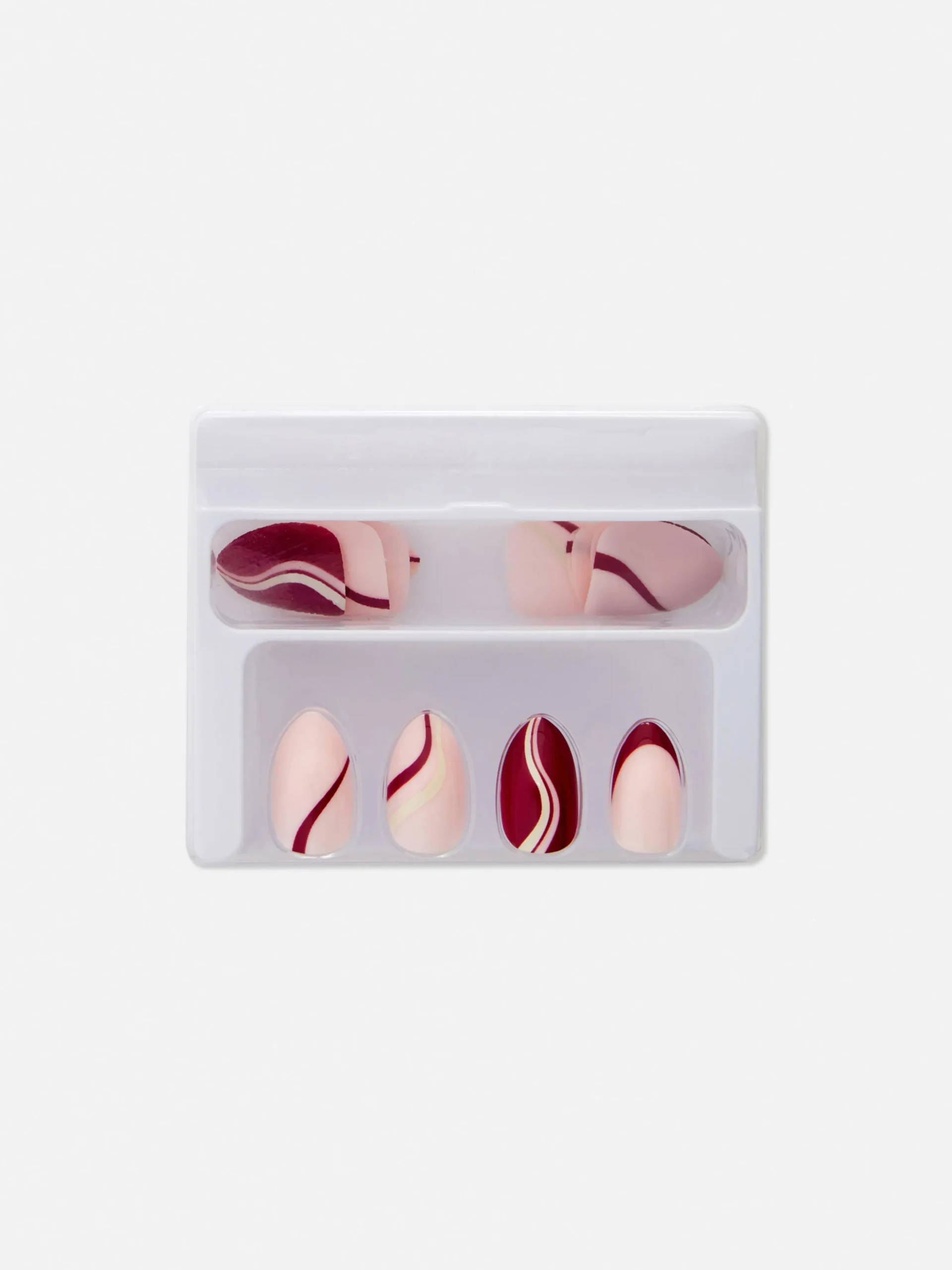 PS... Amandelvormige Glanzende Kunstnagels Met Swirl