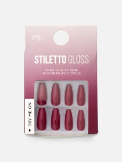 PS... Glanzende Spitse Kunstnagels Stiletto