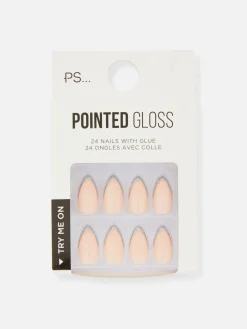PS... Puntige Glanzende Kunstnagels Met Glitters