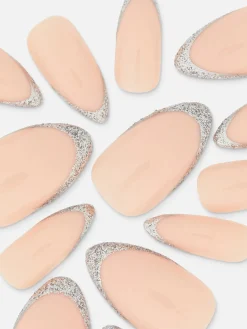 PS... Puntige Glanzende Kunstnagels Met Glitters