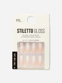 PS... Stiletto-kunstnagels Met Glans En Kleurverloop