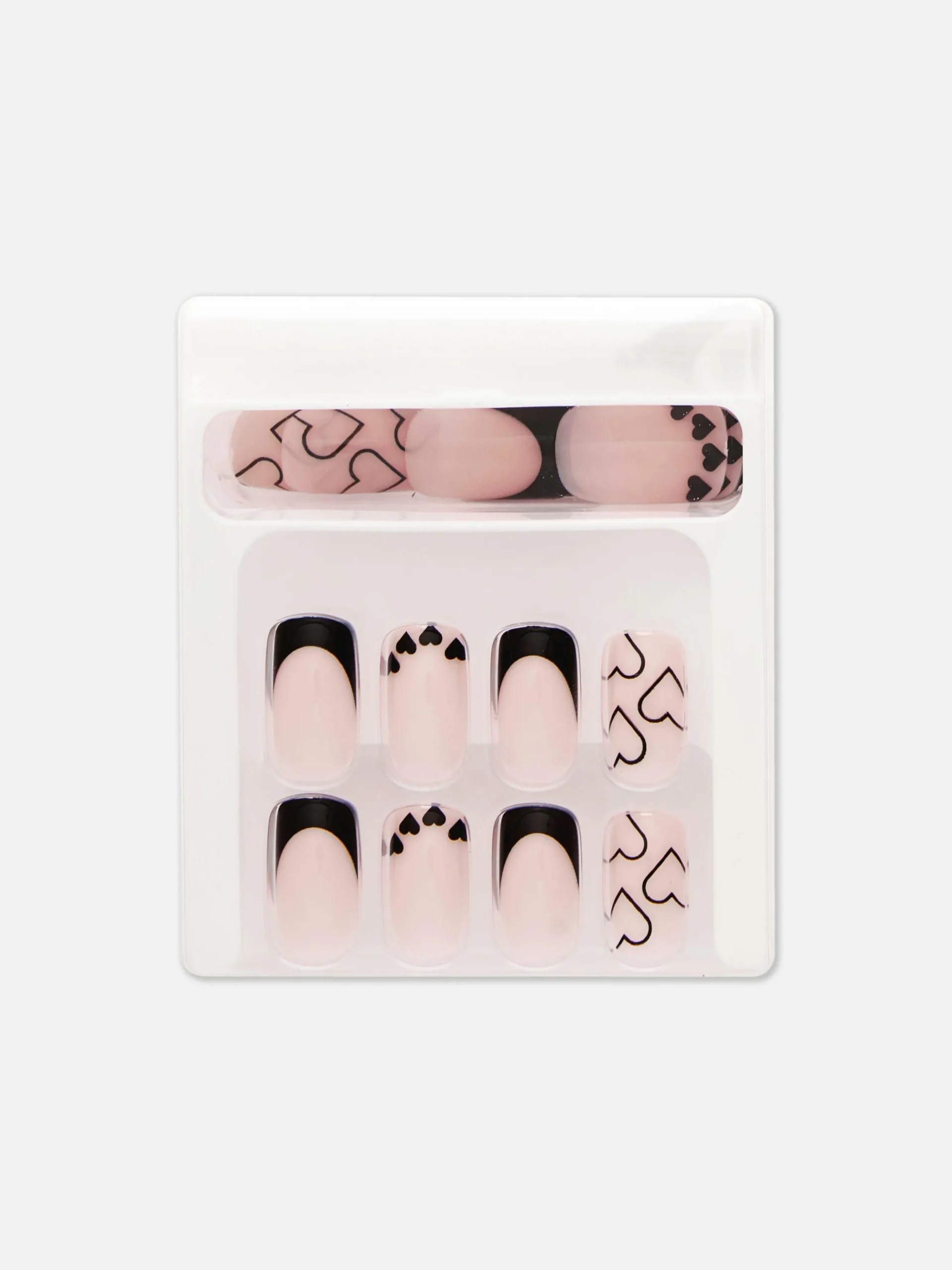 PS... Vierkante Glanzende Kunstnagels Met Hart