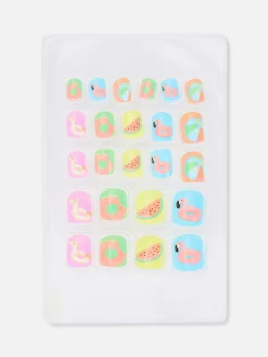 Puntige Kunstnagels Minikunstnagels Met Print