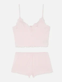 Pyjama Met Gerimpeld Kort Hemdje En Korte Broek