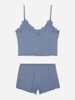 Pyjama Met Gerimpeld Kort Hemdje En Korte Broek