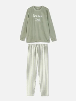 Pyjama Met Tekst En Lange Mouwen