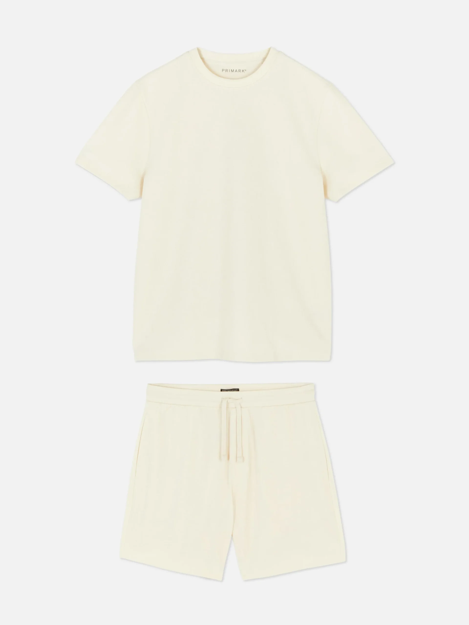 Pyjama Met T-shirt En Korte Broek Van Gewafelde Jersey