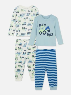 Pyjama's Met Lange Mouwen, Gemengd Patroon, Set Van 2