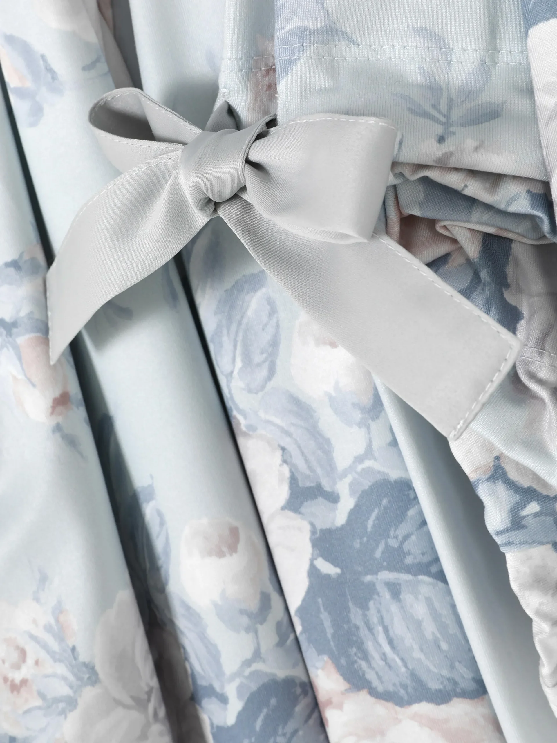 Pyjamaset Met Strikdetail En Lange Mouwen