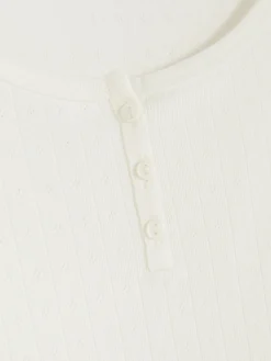 Pyjamashirt Met Ajour En Lange Mouwen
