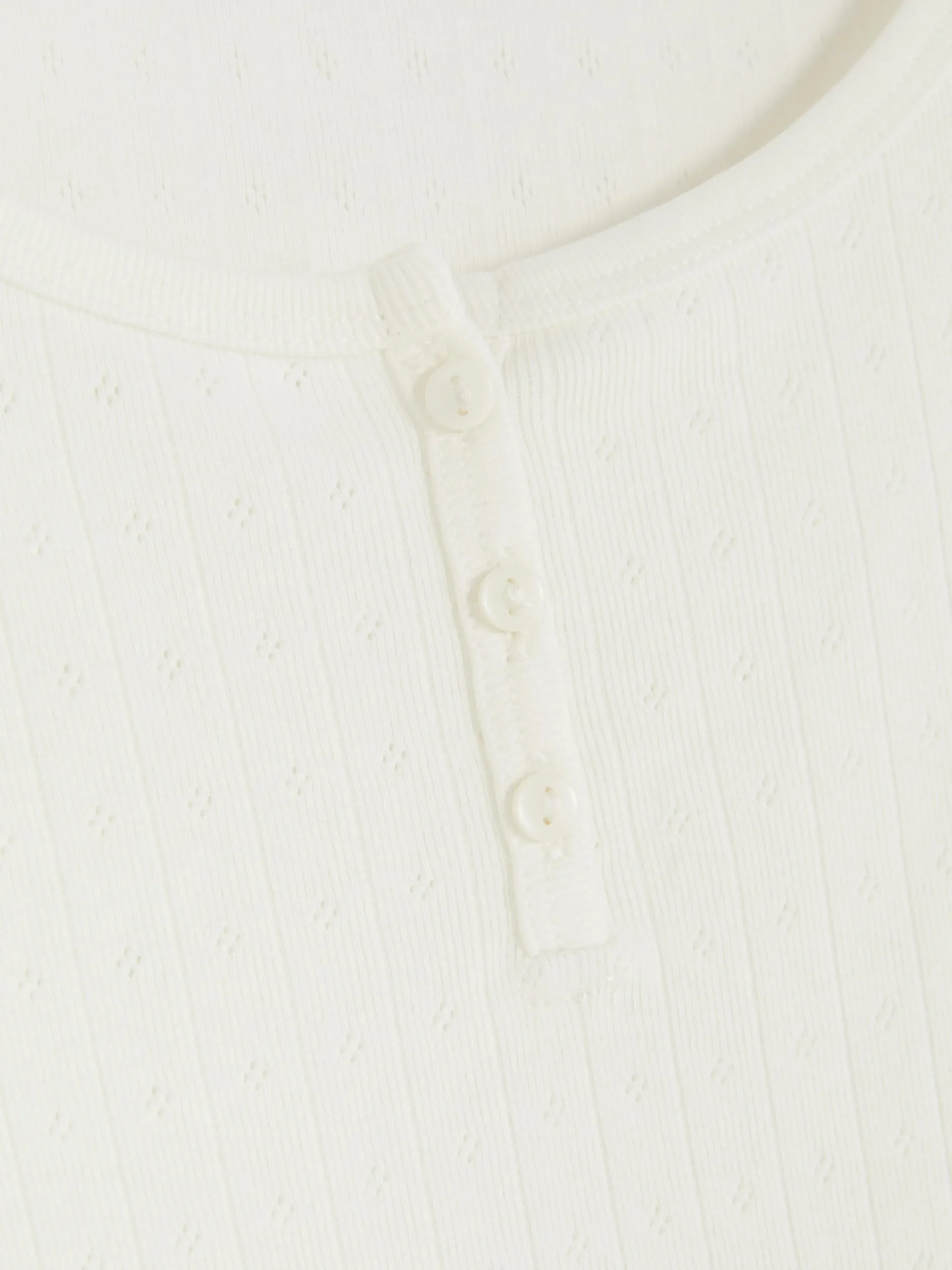 Pyjamashirt Met Ajour En Lange Mouwen