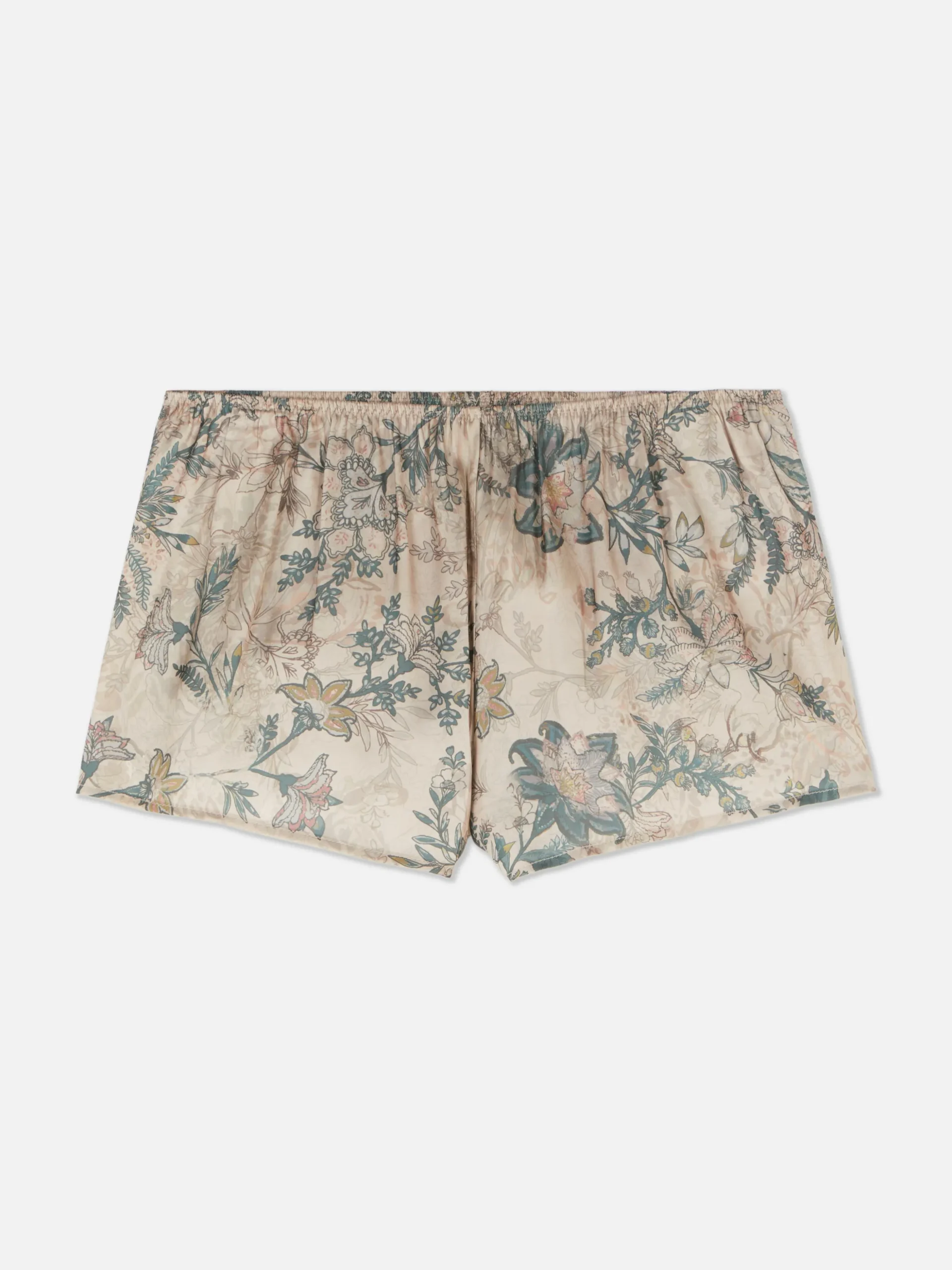 Pyjamashort Van Gebloemd Satijn