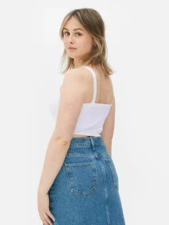 Ribstoffen Korte Top Met Textuur