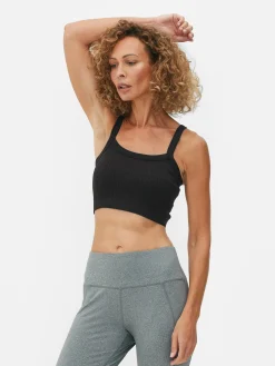 Ribstoffen Korte Top Met Textuur