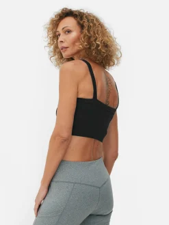 Ribstoffen Korte Top Met Textuur