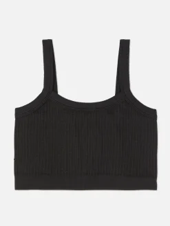 Ribstoffen Korte Top Met Textuur