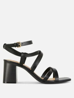 Sandalen Met Blokhak En Gekruiste Bandjes