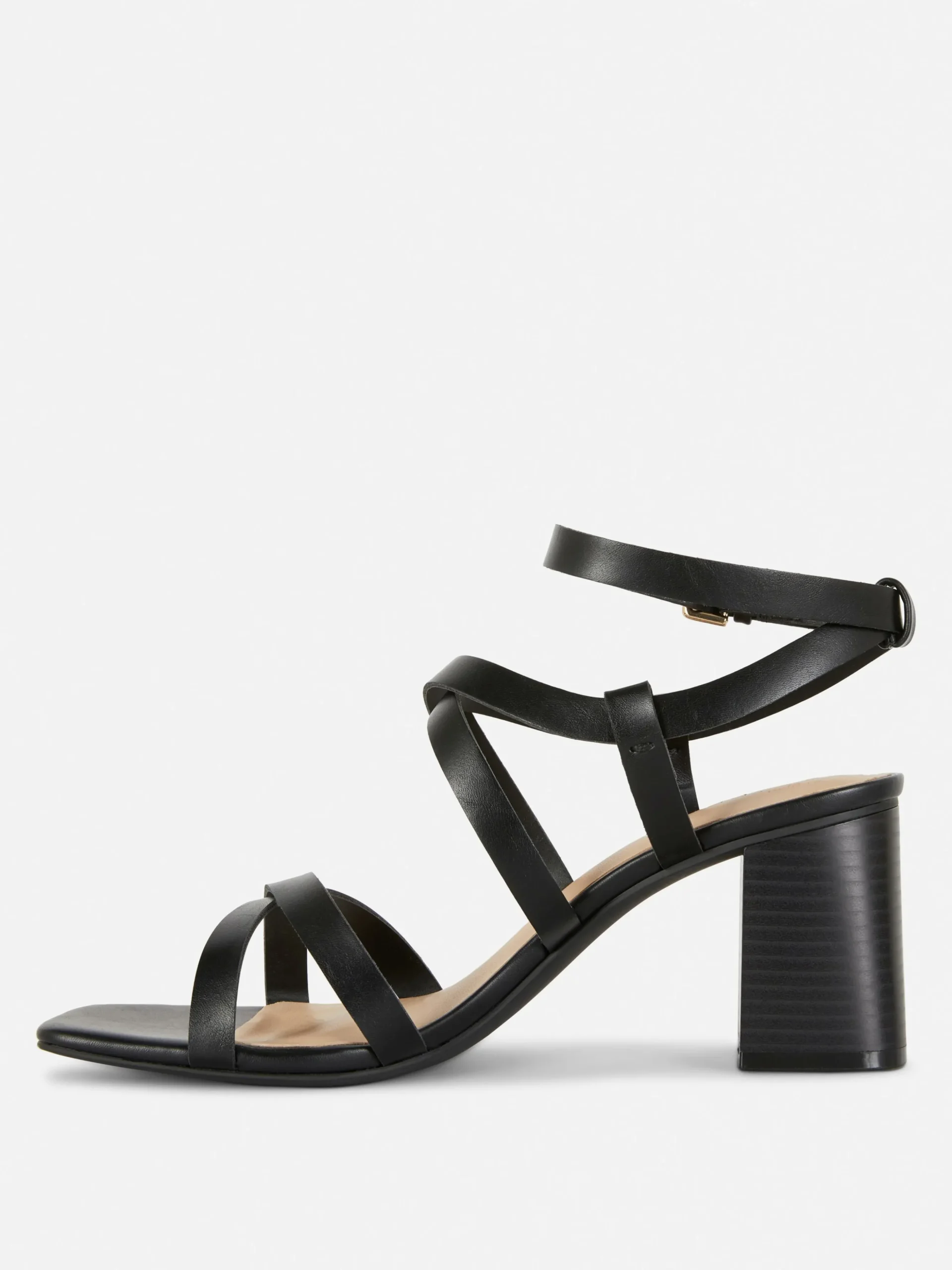 Sandalen Met Blokhak En Gekruiste Bandjes