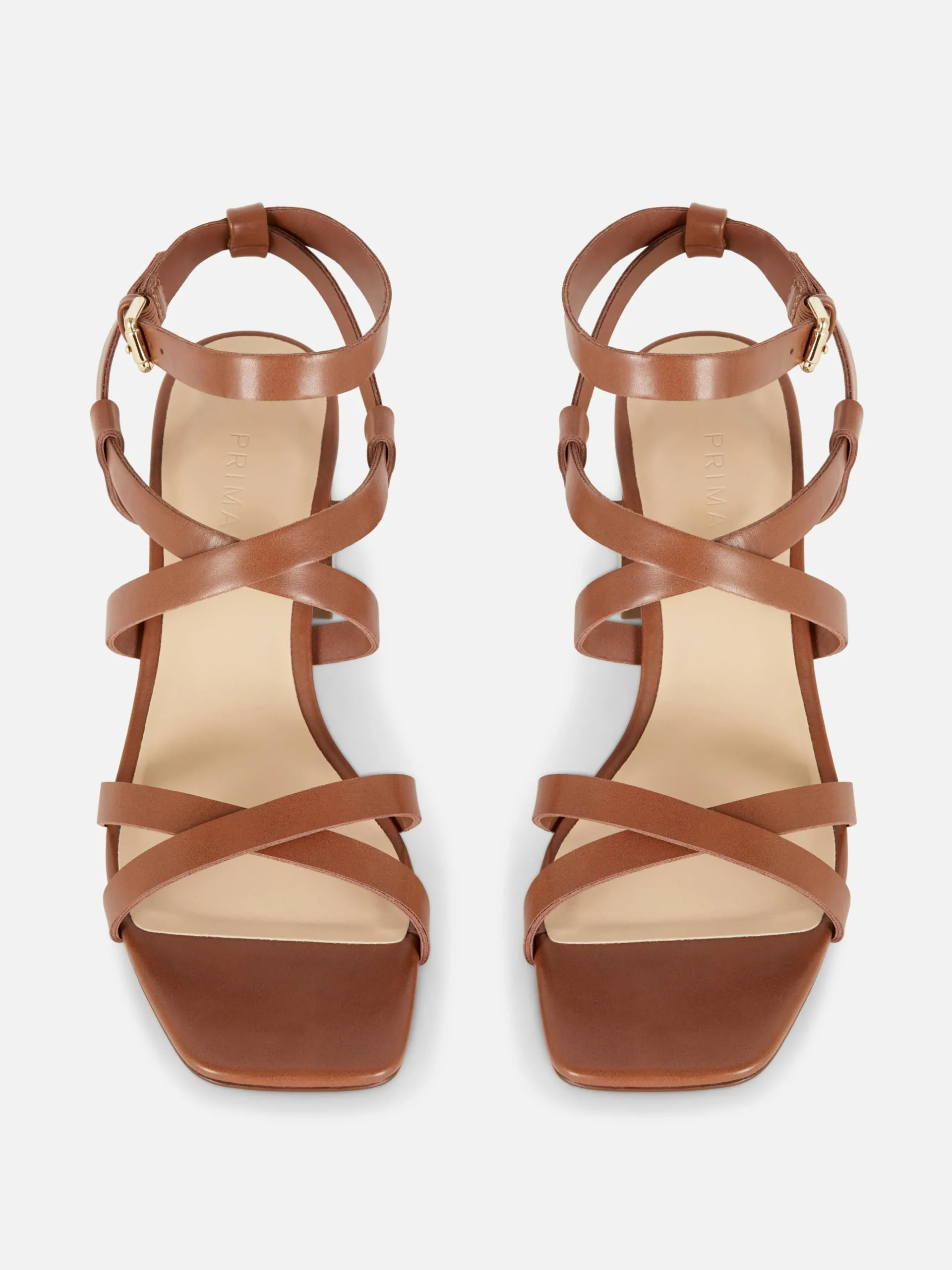 Sandalen Met Blokhak En Gekruiste Bandjes