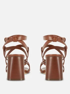 Sandalen Met Blokhak En Gekruiste Bandjes