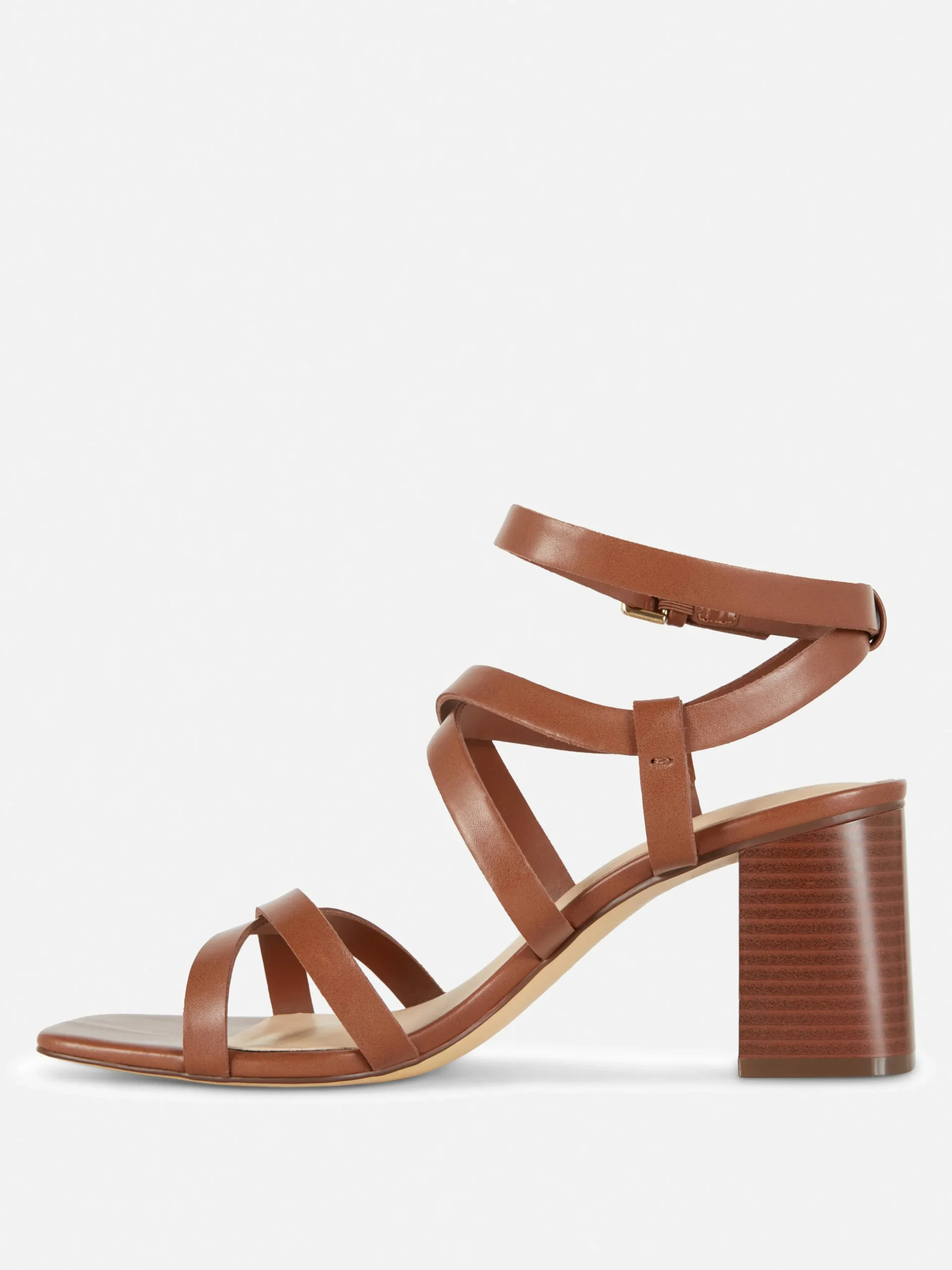 Sandalen Met Blokhak En Gekruiste Bandjes
