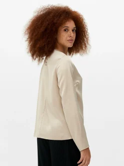 Satijnen Blouse Met Opengewerkt Detail