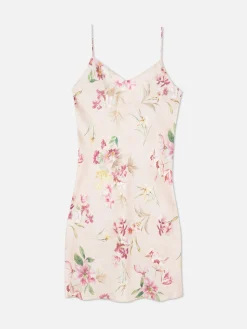 Satijnen Nachtjapon Met Bloemenprint