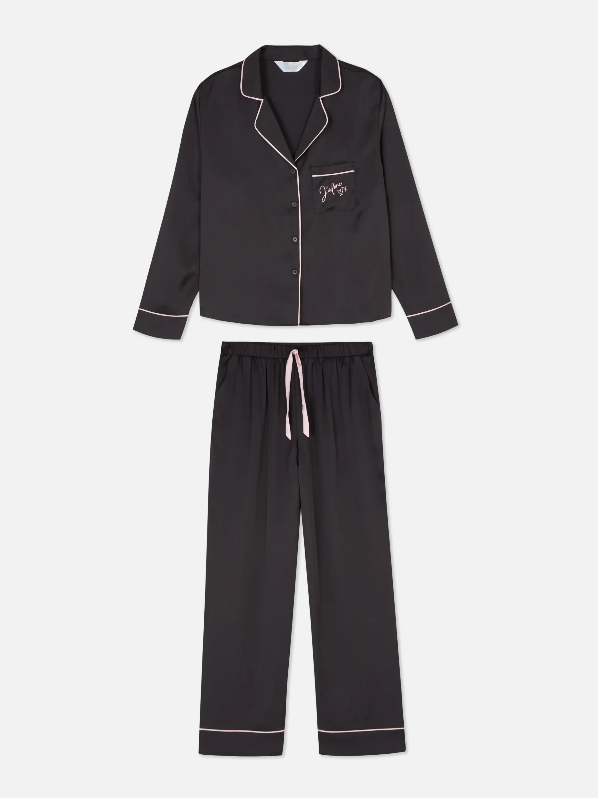 Satijnen Pyjama Met Lange Mouwen