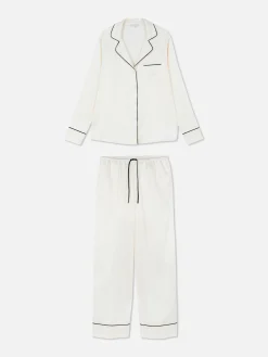 Satijnen Pyjamaset Met Lange Mouwen