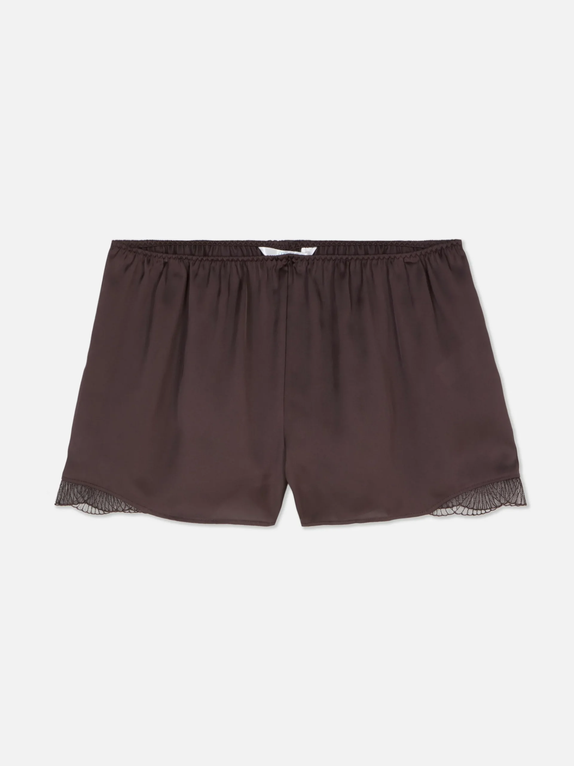 Satijnen Pyjamashort Met Kanten Zoom