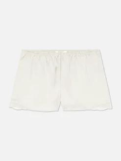 Satijnen Pyjamashort Met Kanten Zoom