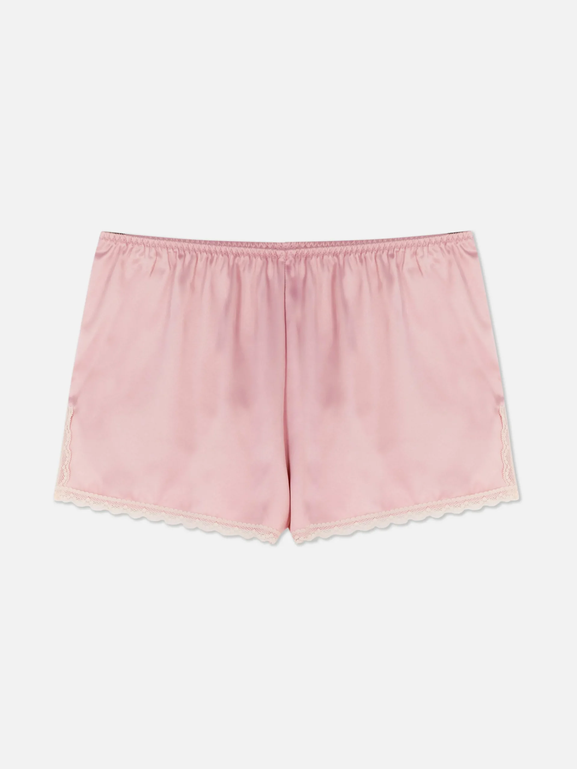 Satijnen Pyjamashort Met Kanten Zoom