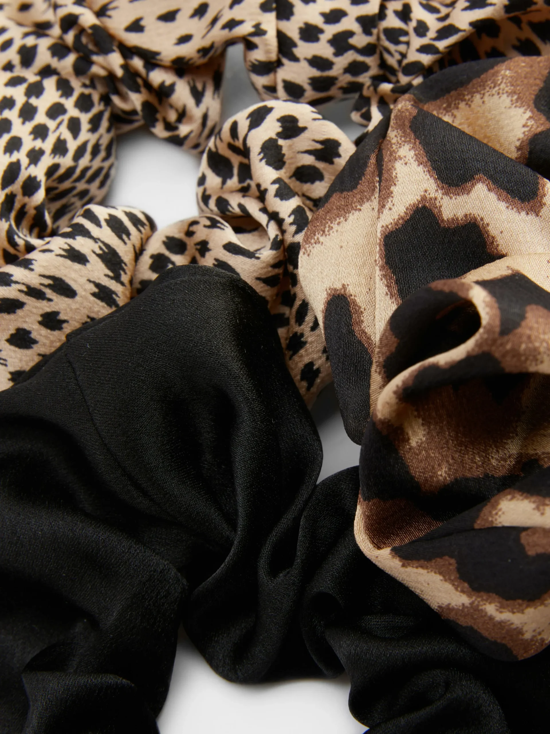 Satijnen Scrunchies Met Dierenprint, Set Van 3