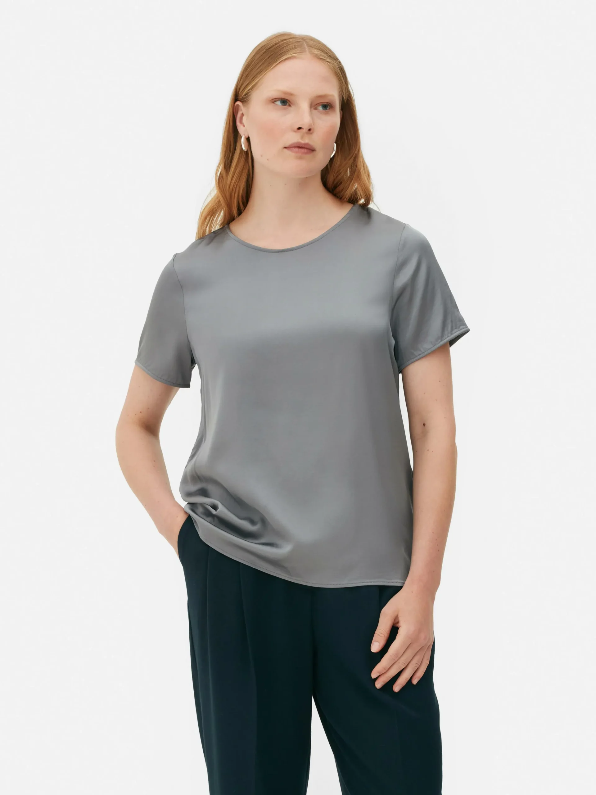 Satijnen T-shirt Met Korte Mouwen The Edit