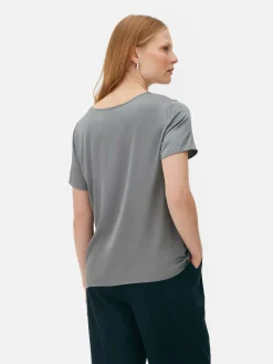 Satijnen T-shirt Met Korte Mouwen The Edit