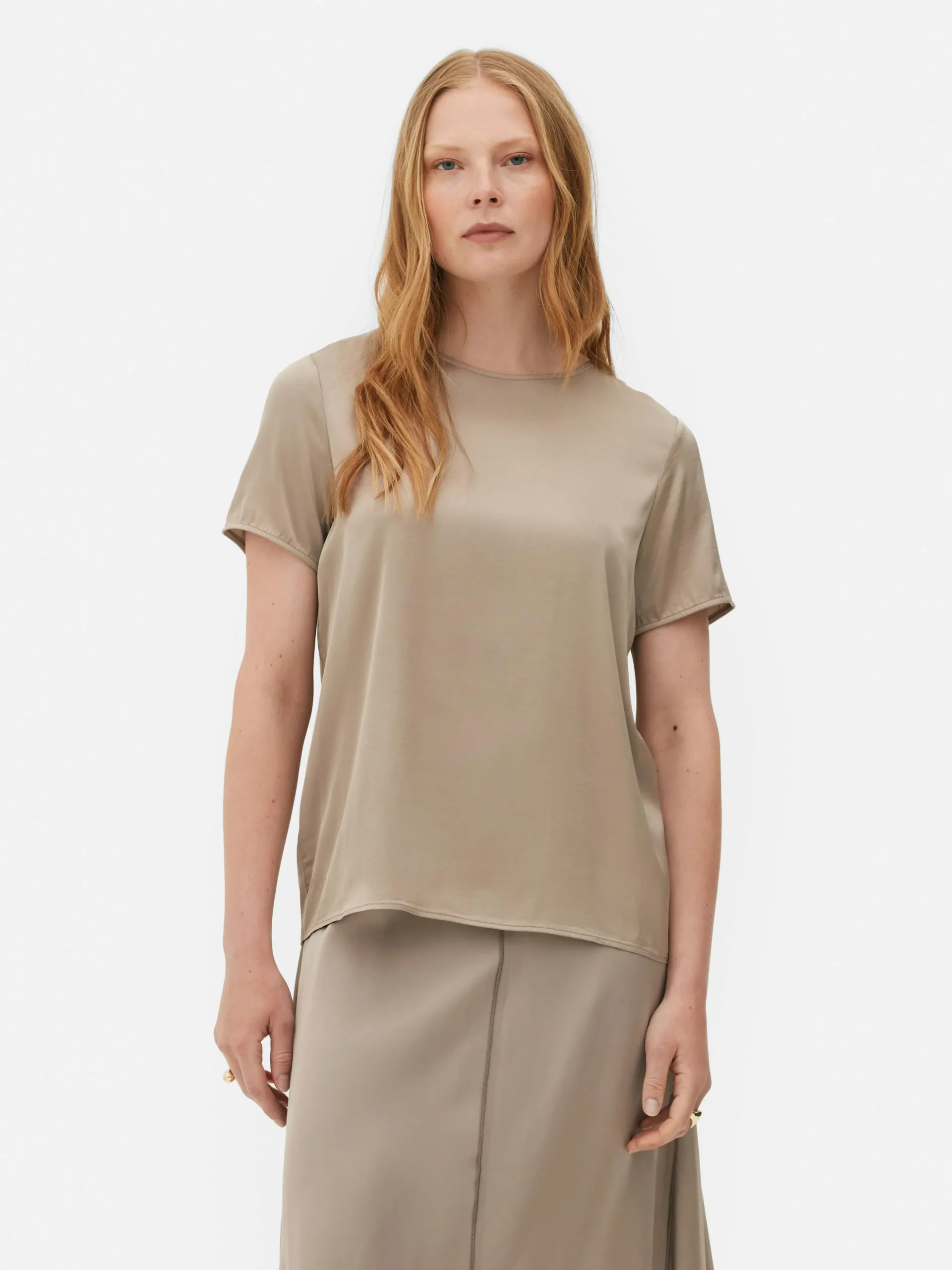Satijnen T-shirt Met Korte Mouwen The Edit