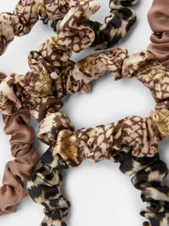 Scrunchies Met Dierenprint, Set Van 6